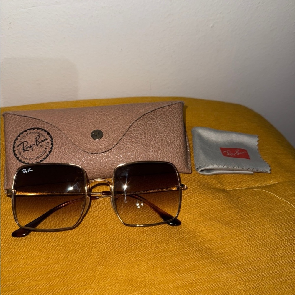 Ray-Ban Gold and Brown Gradient Sunglasses